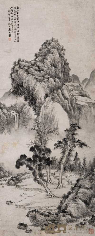 戴熙 辛卯（1831年）作 山水 立轴 128×53cm